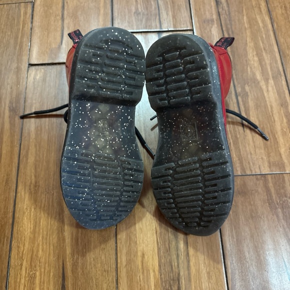 Dr Doc Martens 1460 J Lace Up Side Zip AW004 Red Leather Boots Kids Size 13 - Picture 10 of 12